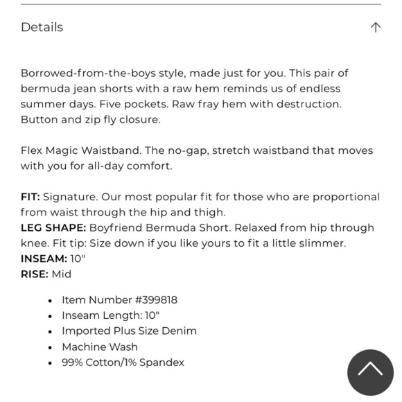 Lane Bryant Signature Fit Mid Rise Boyfriend Bermuda Shorts Size 14 Women’s - Picture 9 of 9